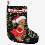 Niedliche Sankt-Baby-Mädchen-ethnische Kleiner Weihnachtsstrumpf (Vorderseite)