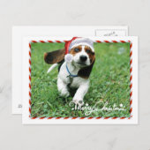 Niedliche Sankt-Hundefrohe Feiertagspostkarte (Vorne/Hinten)