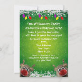 Niedliche Sankt u. flaumiges Rudolphs Einladung (Rückseite)