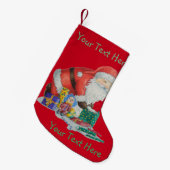 Niedliche Sankt und Spielwaren, die Kleiner Weihnachtsstrumpf (Vorderansicht (hängend))