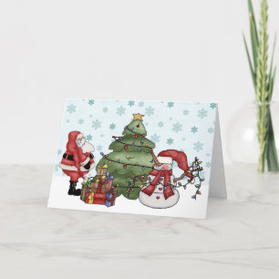 Niedliche Sankt-Weihnachtsgruß-Karte Feiertagskarte