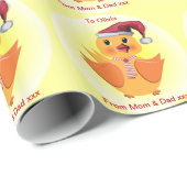 Niedliche Santa Baby Duck Personalisiert Kids Gesc Geschenkpapier (Rolleneckpunkt)