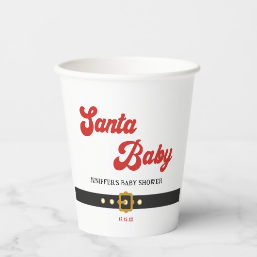 Niedliche Santa Baby Holiday Kinderdusche Pappbecher (Vorderseite)