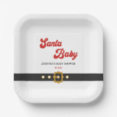 Niedliche Santa Baby Holiday Kinderdusche Pappteller (Vorderseite)