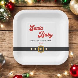 Niedliche Santa Baby Holiday Kinderdusche Pappteller