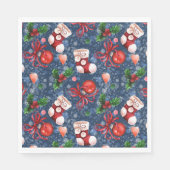 Niedliche Santa Boots Balls Red Holly Berries Weih Serviette (Vorderseite)