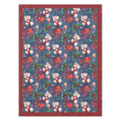 Niedliche Santa Boots Balls Red Holly Berries Weih Tischdecke (Vorderseite)
