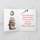 Niedliche Santa Cat Grußkarte Karte (Innenseite)