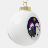 Niedliche Santa Cats Keramik Kugel-Ornament (Links)