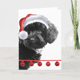 Niedliche Santa Dog l Holiday Grußkarte Feiertagskarte