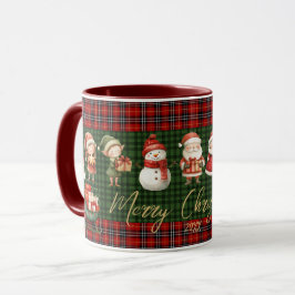 Niedliche Santa Elves Frohe Weihnachten Grüne rote Tasse