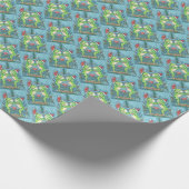 NIEDLICHE SANTA FROGS KISSING UNTER DRAGONFLY MIST GESCHENKPAPIER (Ecke)