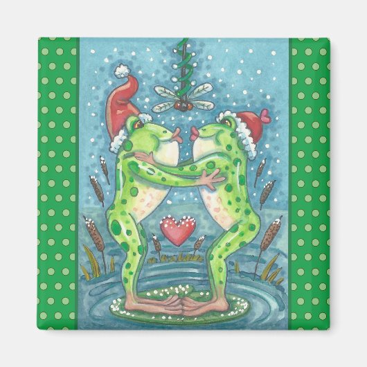 NIEDLICHE SANTA FROGS KISSING UNTER DRAGONFLY MIST MAGNET (Vorne)