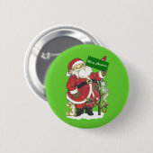 Niedliche Santa Furry Tiere Frohe Weihnachten Button (Vorne & Hinten)
