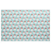 Niedliche Santa Heads auf hellblau Stoff (Fat Quarter (45,7 x 55,9 cm))