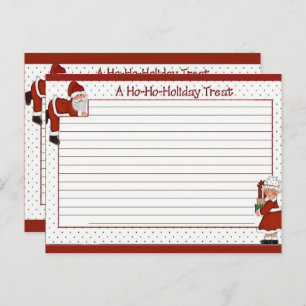 Niedliche Santa/Mrs Claus Blank Rezeptkarte Feiertagspostkarte