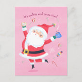 Niedliche Santa Pink Postkarte (Vorderseite)