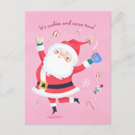 Niedliche Santa Pink Postkarte