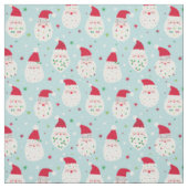 Niedliche Santas mit festlich blauen Bärten Stoff (Muster)