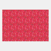 Niedliche Santas mit festlichen Bärten in Blau und Geschenkpapier Set (Vorderseite 3)