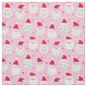 Niedliche Santas mit festlichen Bärten rosa Stoff (Muster)