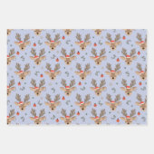 Niedliche Santas & Reindeers Geschenkpapier Set (Vorderseite 2)
