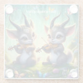 Niedliche Saolas Violas spielen im Zauberwald Glasuntersetzer (Rückseite)