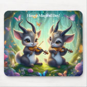 Niedliche Saolas Violas spielen im Zauberwald Mousepad (Vorne)