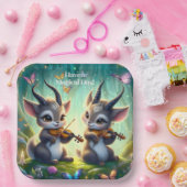 Niedliche Saolas Violas spielen im Zauberwald Pappteller (Party)