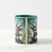 Niedliche Saolas Violas spielen im Zauberwald Tasse (Zentrum)