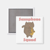 Niedliche Saxophon-Truppe Katze Magnet (Vorderseite/Rückseite)