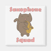 Niedliche Saxophon-Truppe Katze Magnet (Vorne)