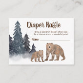 Niedliche Scandi Bears Winter Baby Dusche Windelwa Begleitkarte (Vorderseite)