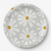 Niedliche Scandi Daisy Papierplatte Pappteller (Vorderseite)
