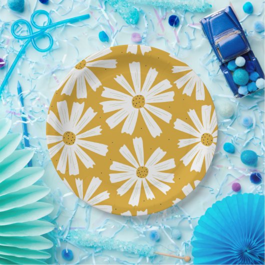 Niedliche Scandi Daisy Papierplatte Pappteller (Party)
