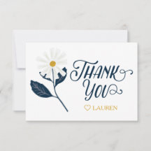 Niedliche Scandi Daisy Personalisiert Danke Karte