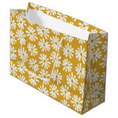 Niedliche Scandi Daisy Wrapping Große Geschenktasc Geschenktüte (Vorderseite Schrägansicht)