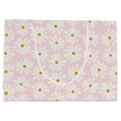 Niedliche Scandi Daisy Wrapping Große Geschenktasc Geschenktüte (Rückseite)