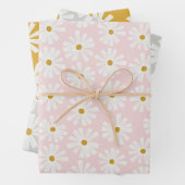 Niedliche Scandi Daisy Wrapping Paper Sheets Geschenkpapier Set (Beispiel)