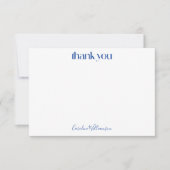 Niedliche Scandi Folk Blume in Blue Baby Dusche Dankeskarte (Vorderseite)