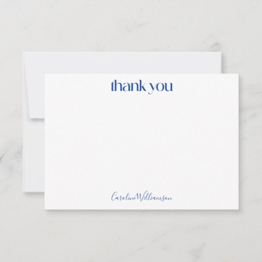 Niedliche Scandi Folk Blume in Blue Baby Dusche Dankeskarte (Vorderseite)