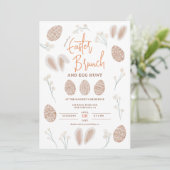 Niedliche Scandi Osterbrunch Ei Jagd chic Aquarell Einladung (Stehend Vorderseite)