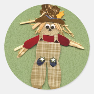 Niedliche Scarecrow-Aufkleber Runder Aufkleber