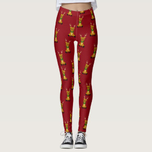 Niedliche schäbige Weihnachtsren-Leggings Leggings