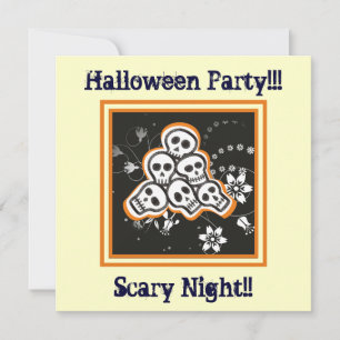 Niedliche Schädel Halloween-Zollprodukte Einladung