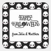 Niedliche Schädel Quadratischer Aufkleber (Vorderseite)