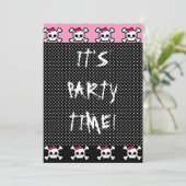 niedliche Schädelkreuze Punk Going Party Einladung (Stehend Vorderseite)