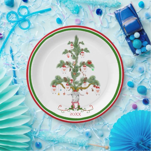 Niedliche Schafbaum-Fleece Navidad Pappteller (Party)