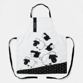 Niedliche Schafe auf Schwarz und Weiß Schürze (Vorderseite)