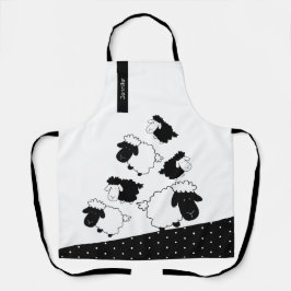 Niedliche Schafe auf Schwarz und Weiß Schürze